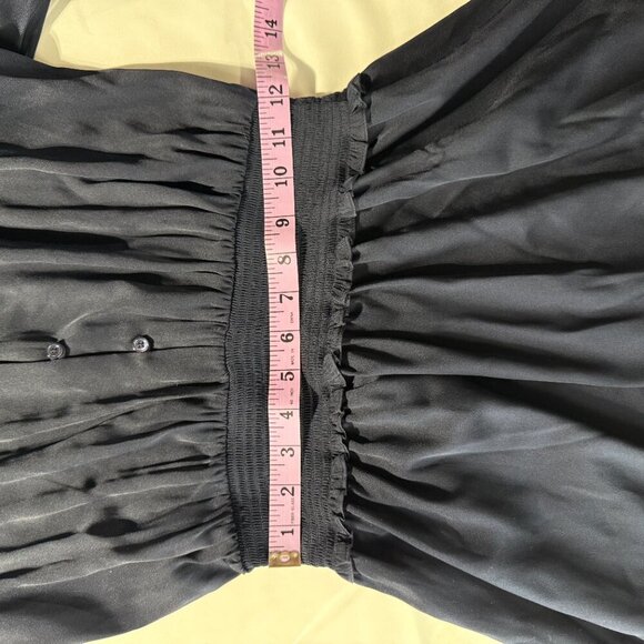 Quince Washable Stretch Silk Tiered Mini
Dress Navy Blue Size Medium NWT - Picture 10 of 12